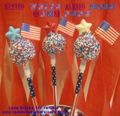 Red, White and Blue Cake Pops